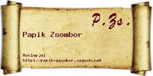 Papik Zsombor névjegykártya